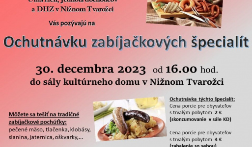 Ochutnávka zabíjačkových špecialít 