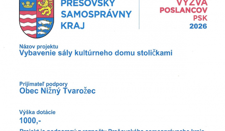 Fotka - Vybavenie sály kultúrneho domu stoličkami
